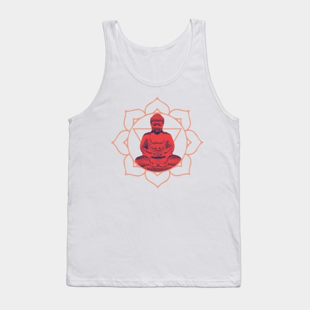 Buddha Yantra Mandala Flower Tank Top by mariasshop